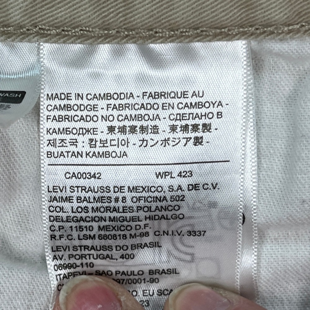 Levis 514 Pants Mens 36x32 Khaki Tan Straight Fit 5 Pocket Twill Chino Classic - Picture 8 of 14